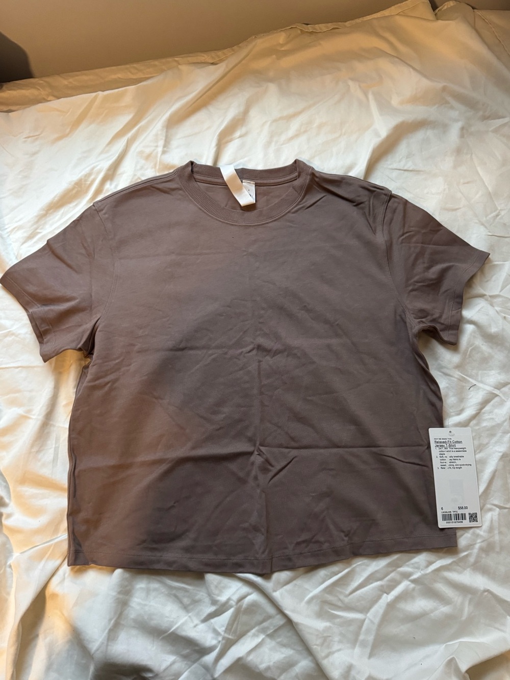 NWT Lululemon Relaxed-Fit Cotton Jersey T-Shirt in Taupetastic, size 6